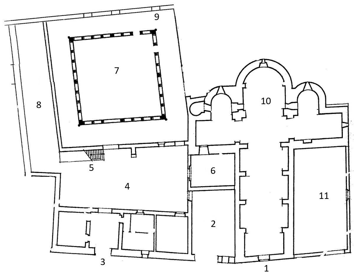 Plan de l'abbaye de Saint Génis des Fontaines